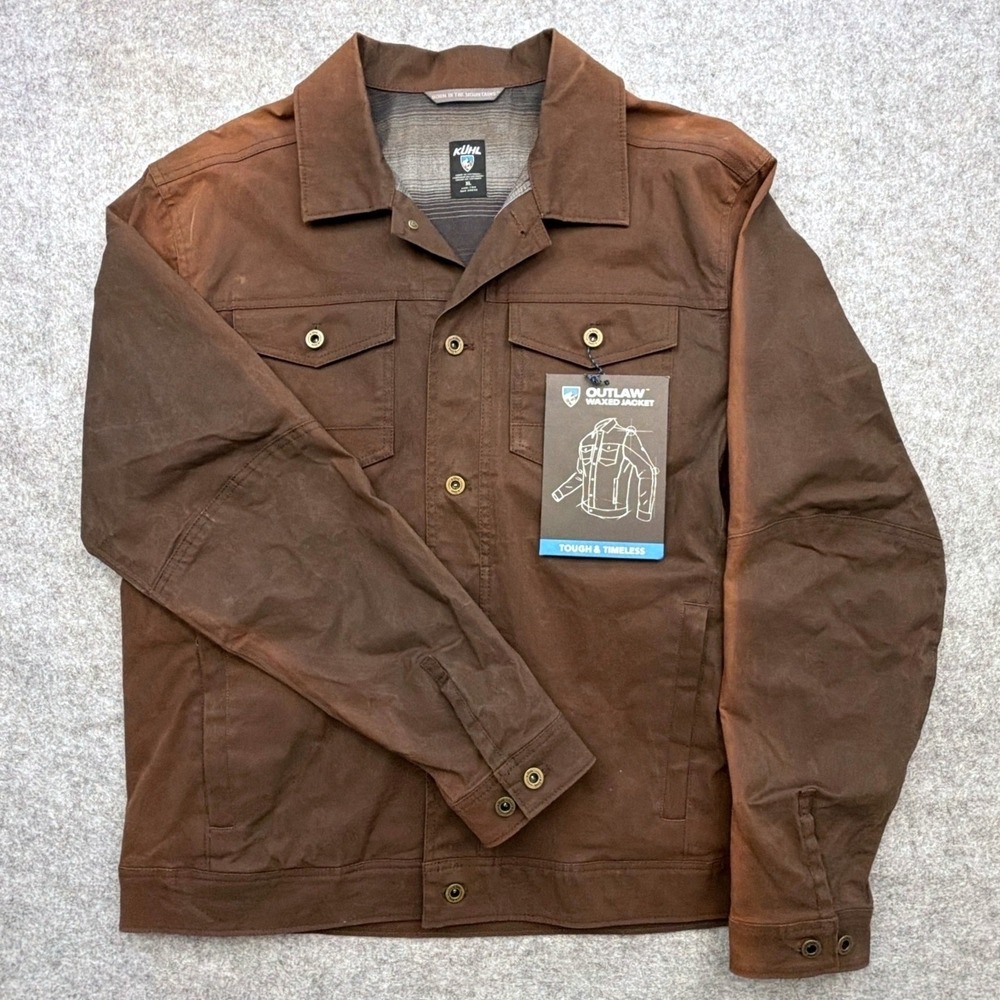 Kuhl Outlaw Waxed Shirt Jacket Mens Tan Brown Extra Large